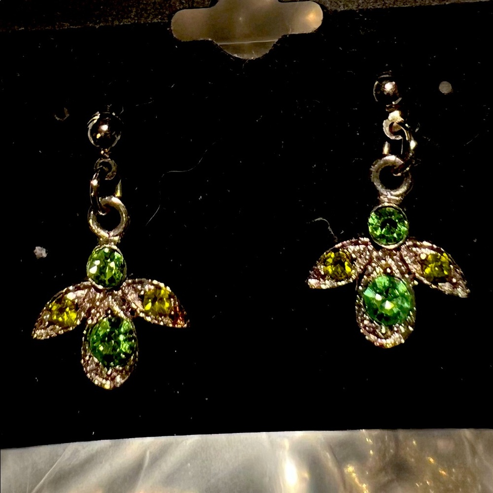 Earrings with aurora borealis crystals
